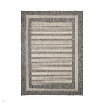 Flatweave Gel Border Steel Grey Rug-Melrose-Rug Love - The Most Loved Rug Store